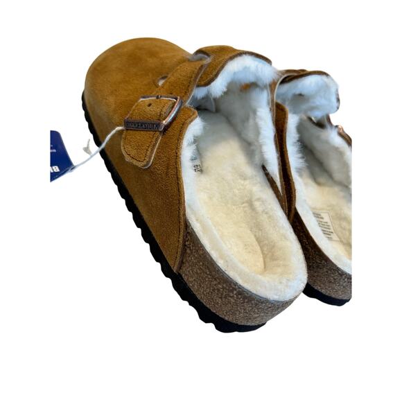 Birkenstock Boston Shearling Clogs Brown Suede Leather Casual wom SZ 11-11.5 - Picture 8 of 8